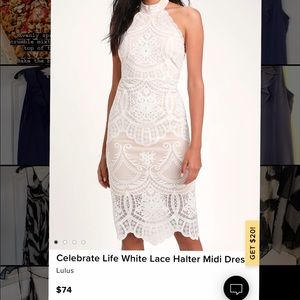 LuLus White Lace Halter Dress